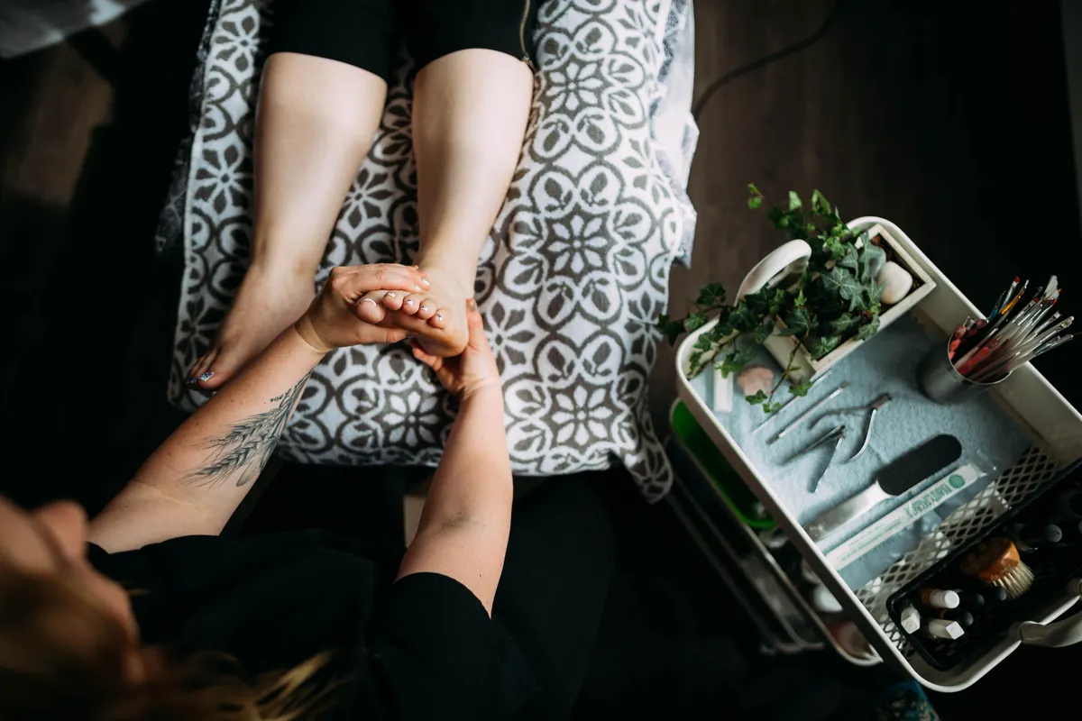 Foot reflexology session at The Rested Sole in Moose Jaw